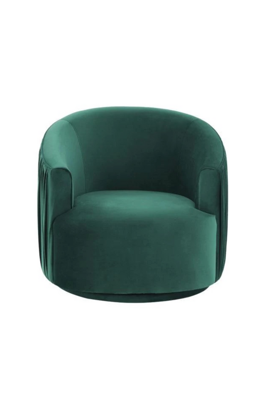 London Forest Green Pleated Swivel Chair